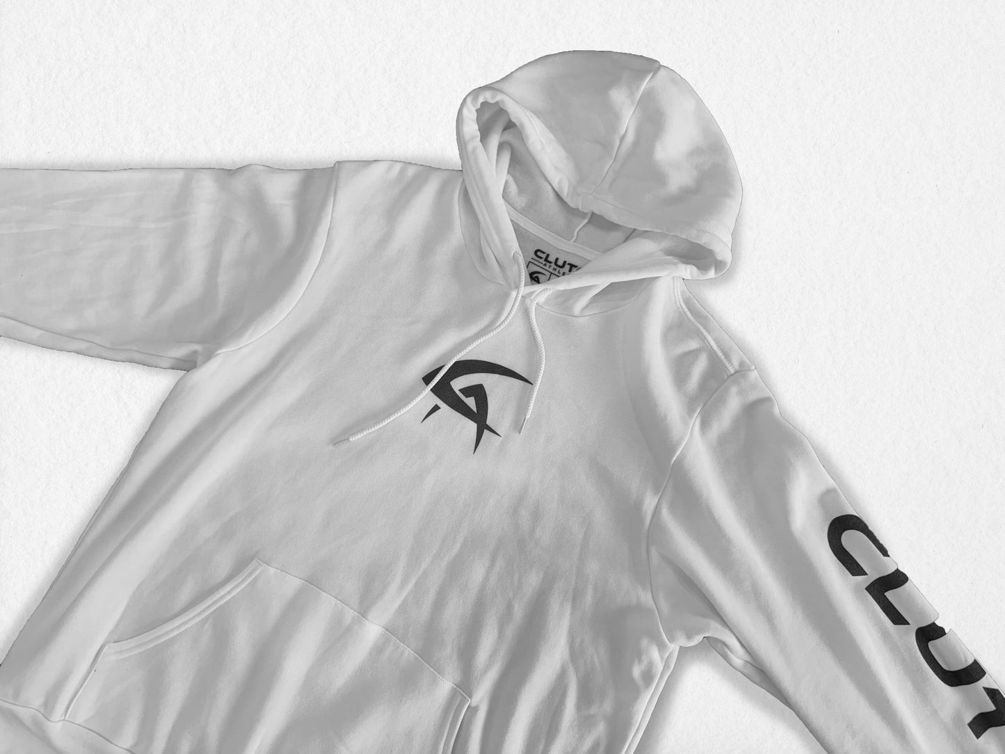 Clutch Logo Hoodie - White - Unisex
