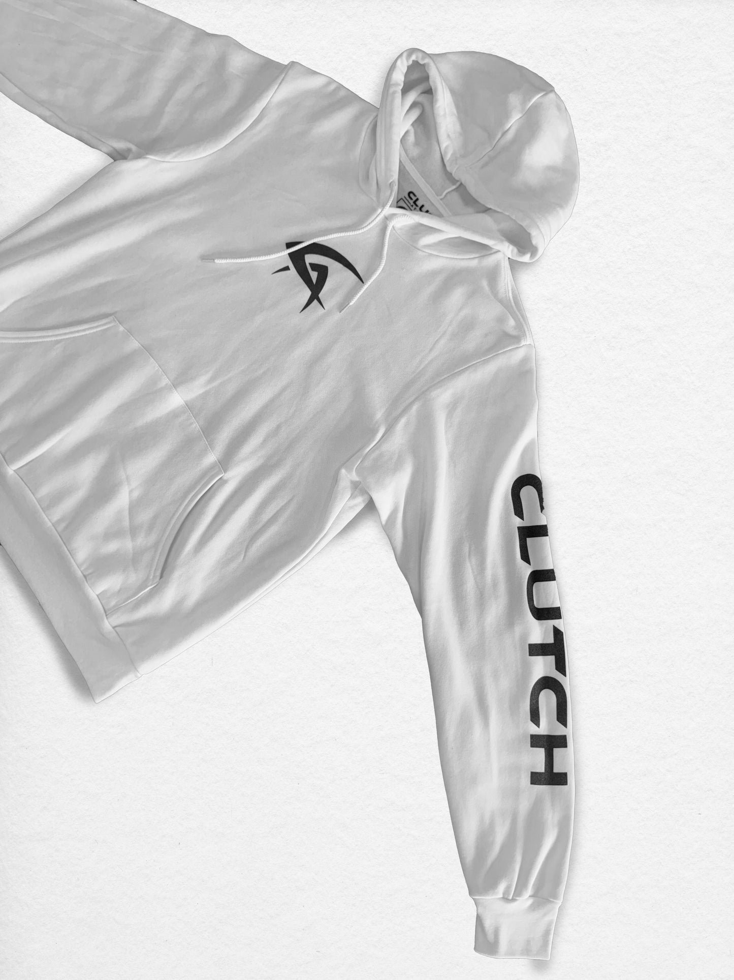 Clutch Logo Hoodie - White - Unisex